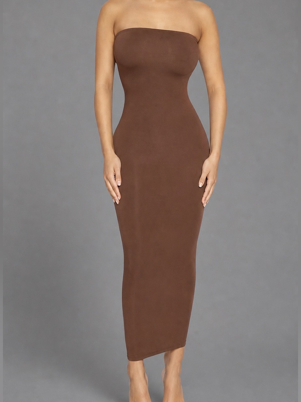 Naked Wardrobe Vegan leather tube dress